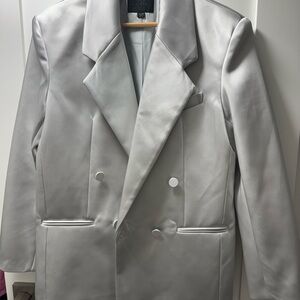 Zara Women's Double-Breasted Gray Blazer